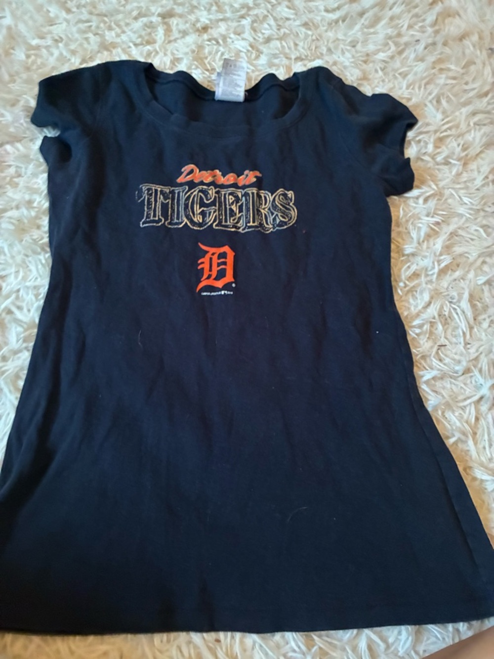 Detroit Tigers Girls' Navy Short Sleeve Tee